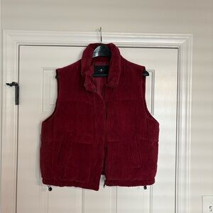 7 For All Mankind Burgundy Corduroy Vest Size L